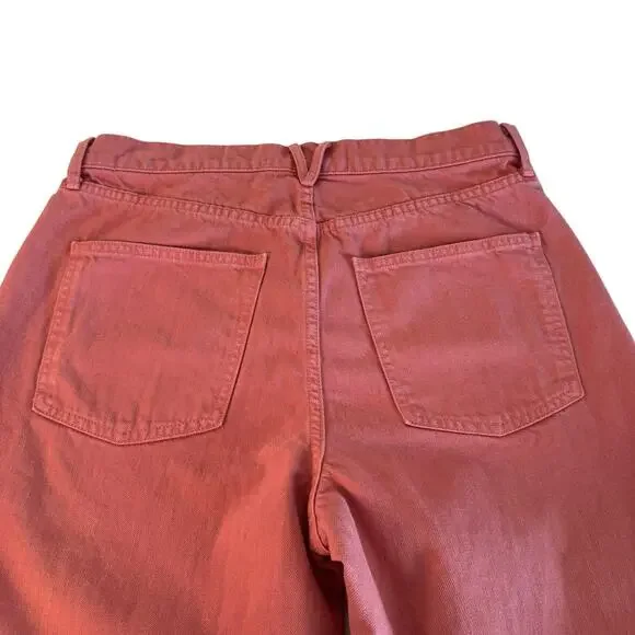 Veronica Beard Taylor Wide Leg Jeans Size 31 High Rise Terracotta Orange - Picture 12 of 12